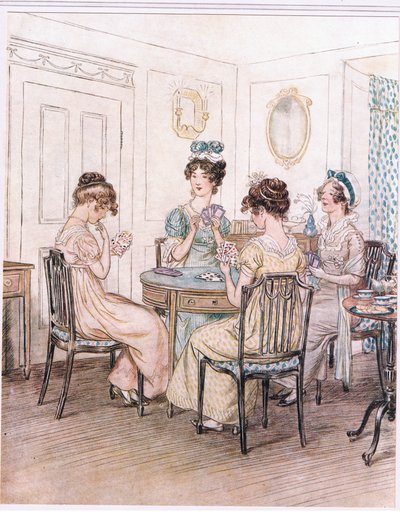 Miss Willoughby: Wir werden den Abend wahrscheinlich hier mit Miss Susan am Kartentisch verbringen. von Hugh Thomson